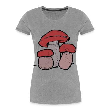 Family Mushroom Forest Dweller Nature Ecology Forest - Women's Premium Organic T-Shirt - heather grey - Front - Mia (176cm)