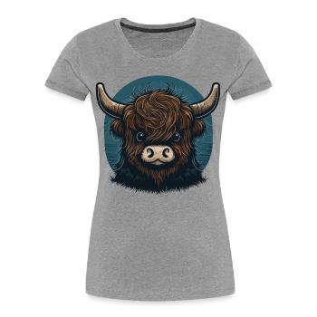 Baby Yak Head - Women's Premium Organic T-Shirt - heather grey - Front - Mia (176cm)