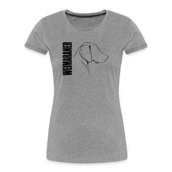 WEIMARANER Profil Chiens Chiens Chiens de chasse Wilsigns - T-shirt bio Premium Femme - gris chiné - Devant - Mia (176cm)