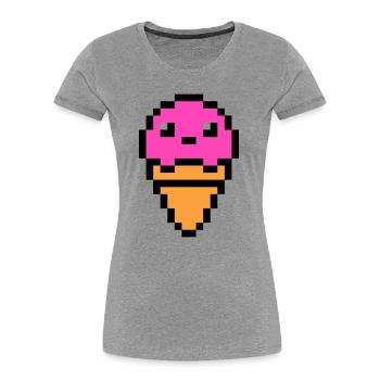 ice cream - Women's Premium Organic T-Shirt - heather grey - Front - Mia (176cm)