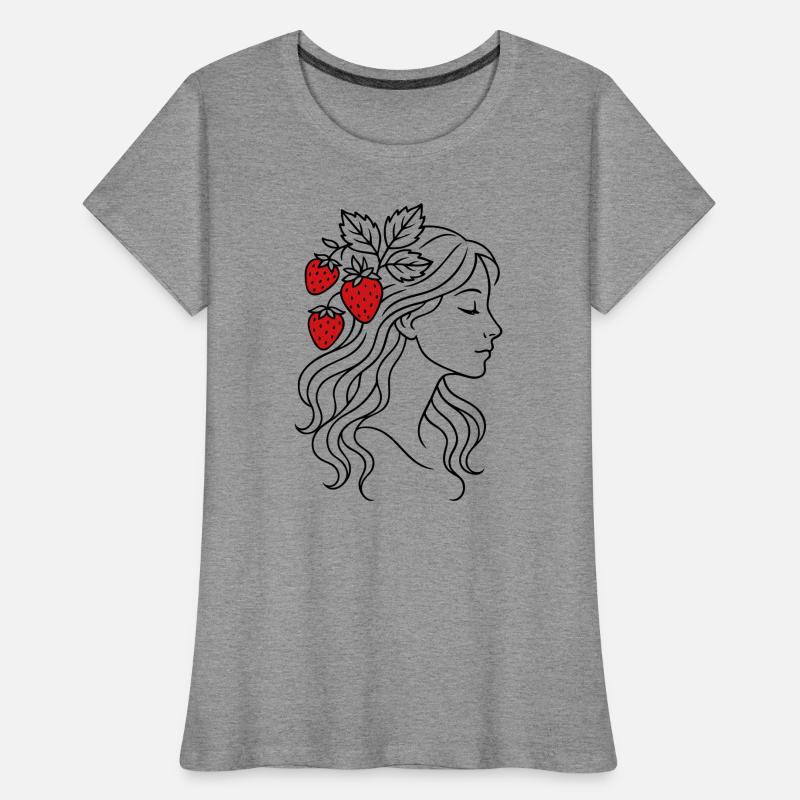 Frau mit Erdbeeren Erdbeermädchen Frauen Premium Bio T-Shirt