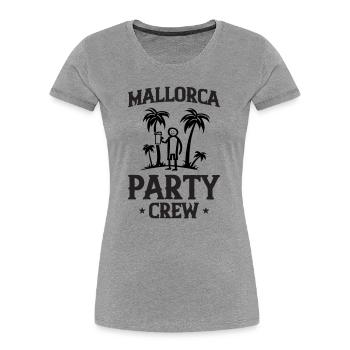 Mallorca Party Crew - T-shirt bio Premium Femme - gris chiné - Devant - Mia (176cm)