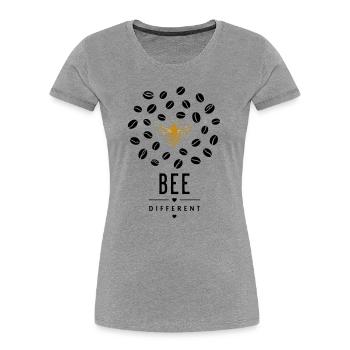 Golden bee on black - Women's Premium Organic T-Shirt - heather grey - Front - Mia (176cm)