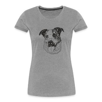 Basenji Mix - Frauen Premium Bio T-Shirt - Grau meliert - Vorne - Mia (176cm)