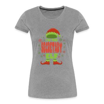 Sekretärin Weihnachtself - Frauen Premium Bio T-Shirt - Grau meliert - Vorne - Mia (176cm)