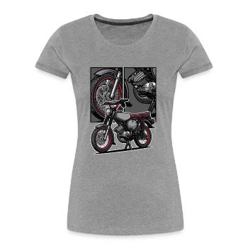 S51 (Tuning) // Illustration - Frauen Premium Bio T-Shirt - Grau meliert - Vorne - Mia (176cm)