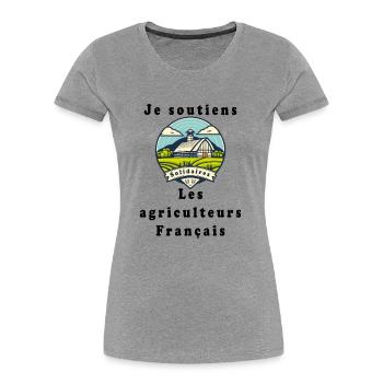 Support for Farmers #9 - Women's Premium Organic T-Shirt - heather grey - Front - Mia (176cm)