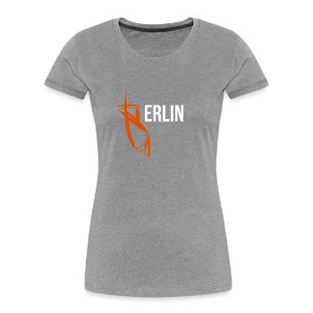 Hippes Berlin Souvenir - Frauen Premium Bio T-Shirt - Grau meliert - Vorne - Mia (176cm)