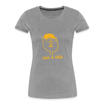 Streber beschenken - Frauen Premium Bio T-Shirt - Grau meliert - Vorne - Mia (176cm)