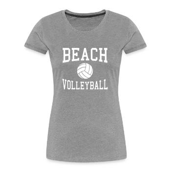 Beach Volleyball - Frauen Premium Bio T-Shirt - Grau meliert - Vorne - Mia (176cm)