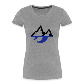 Mountain & wave - T-shirt bio Premium Femme - gris chiné - Devant - Mia (176cm)