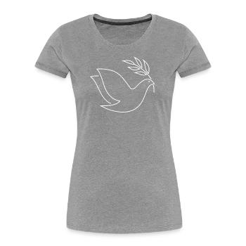 Friedenstaube - Frauen Premium Bio T-Shirt - Grau meliert - Vorne - Mia (176cm)