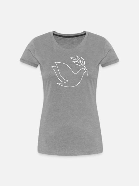 Friedenstaube - Frauen Premium Bio T-Shirt - Grau meliert