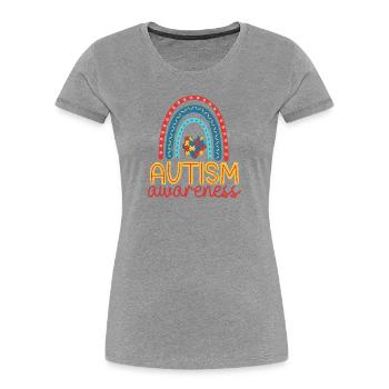 ADHS AUTIST BEHINDERT SYNDROM LIEBE BEWUSST SPRUCH - Frauen Premium Bio T-Shirt - Grau meliert - Vorne - Mia (176cm)