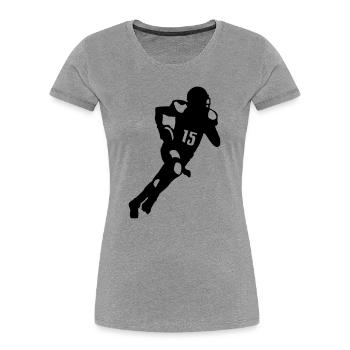 Football - Frauen Premium Bio T-Shirt - Grau meliert - Vorne - Mia (176cm)