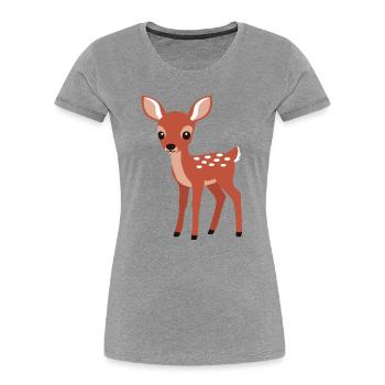 Style minimaliste curieux et curieux - T-shirt bio Premium Femme - gris chiné - Devant - Mia (176cm)