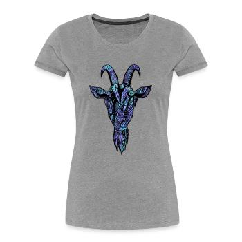 chèvre - T-shirt bio Premium Femme - gris chiné - Devant - Mia (176cm)