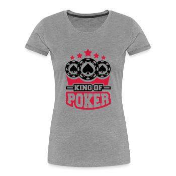 king_of_poker_c2 - Frauen Premium Bio T-Shirt - Grau meliert - Vorne - Mia (176cm)
