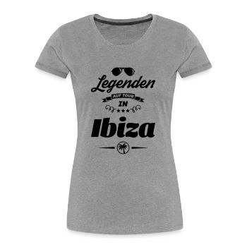 ibiza legenden tour design - Frauen Premium Bio T-Shirt - Grau meliert - Vorne - Mia (176cm)