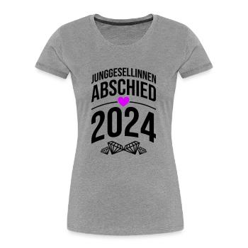 Hen Party 2024 Bride - Women's Premium Organic T-Shirt - heather grey - Front - Mia (176cm)
