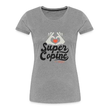 Super copine l unique cadeau copine amie - T-shirt bio Premium Femme - gris chiné - Devant - Mia (176cm)