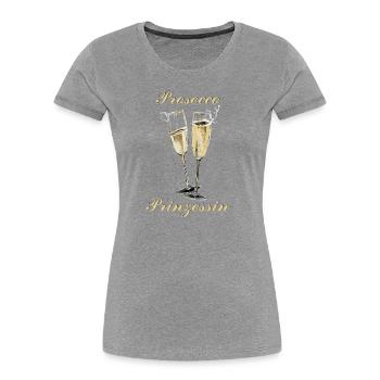 Prosecco Prinzessin JGA Party Club - Frauen Premium Bio T-Shirt - Grau meliert - Vorne - Mia (176cm)