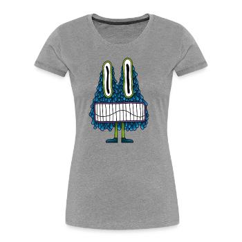 Monster 2 - Frauen Premium Bio T-Shirt - Grau meliert - Vorne - Mia (176cm)