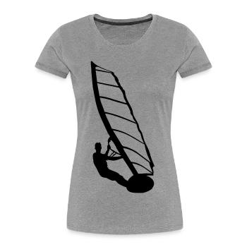 Windsurfer - Women's Premium Organic T-Shirt - heather grey - Front - Mia (176cm)