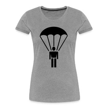 6061912 125958675 parachutistes - T-shirt bio Premium Femme - gris chiné - Devant - Mia (176cm)