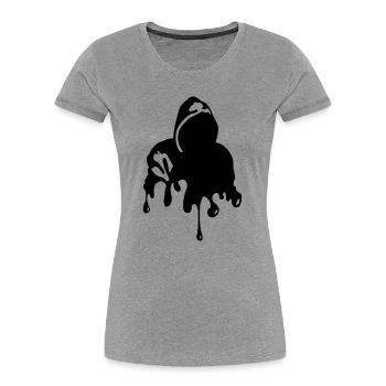 Graffiti - Frauen Premium Bio T-Shirt - Grau meliert - Vorne - Mia (176cm)