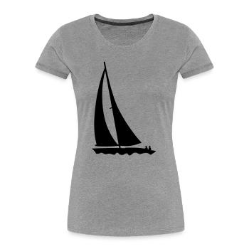 voile - T-shirt bio Premium Femme - gris chiné - Devant - Mia (176cm)