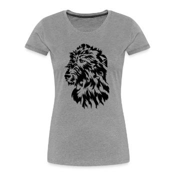 Irish Wolfhound head - Women's Premium Organic T-Shirt - heather grey - Front - Mia (176cm)