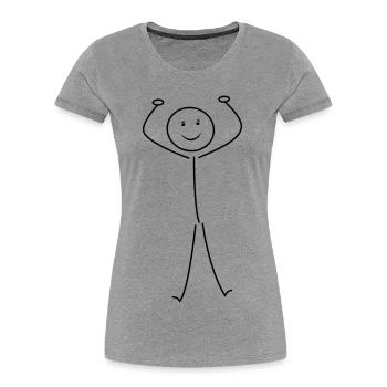 Strichmann - T-shirt bio Premium Femme - gris chiné - Devant - Mia (176cm)