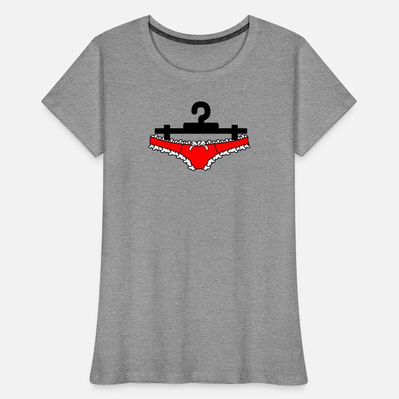Dessous-Slips oder Damenunterhosen hängen an der Kleidung Frauen Premium Bio T-Shirt