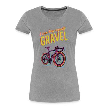 Motivation vibrante pour le cyclisme sur gravier - T-shirt bio Premium Femme - gris chiné - Devant - Mia (176cm)