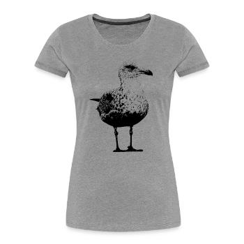 Mouette - T-shirt bio Premium Femme - gris chiné - Devant - Mia (176cm)