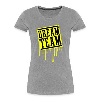 Dream Team - Frauen Premium Bio T-Shirt - Grau meliert - Vorne - Mia (176cm)