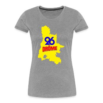 Drôme 26 - Frauen Premium Bio T-Shirt - Grau meliert - Vorne - Mia (176cm)