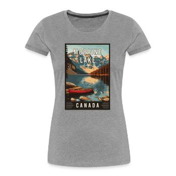 Discover Moraine Lake Canada Banff National Park - Women's Premium Organic T-Shirt - heather grey - Front - Mia (176cm)