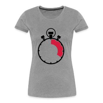 stopuhr_02 - Frauen Premium Bio T-Shirt - Grau meliert - Vorne - Mia (176cm)