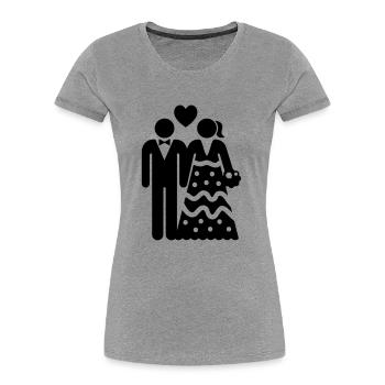 Couple Wedding Bridal Couple - Women's Premium Organic T-Shirt - heather grey - Front - Mia (176cm)