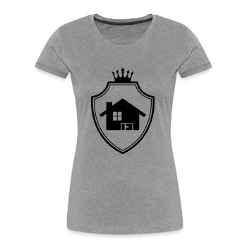 Haus Symbol Wappen - Frauen Premium Bio T-Shirt - Grau meliert - Vorne - Mia (176cm)