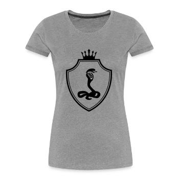 Snake Coat of arms cobra - Women's Premium Organic T-Shirt - heather grey - Front - Mia (176cm)