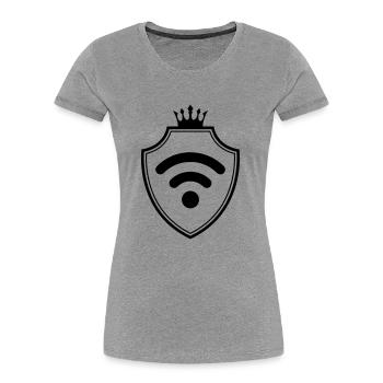 Wi-Fi Internet Coat of Arms - Women's Premium Organic T-Shirt - heather grey - Front - Mia (176cm)