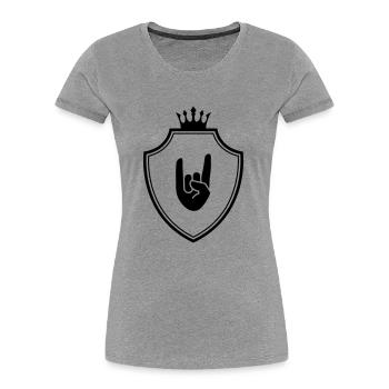 Party Hand Coat of Arms Symbol - Women's Premium Organic T-Shirt - heather grey - Front - Mia (176cm)