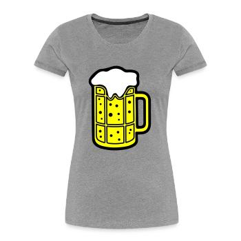 Bierkrug Bier Symbol Prost - Frauen Premium Bio T-Shirt - Grau meliert - Vorne - Mia (176cm)