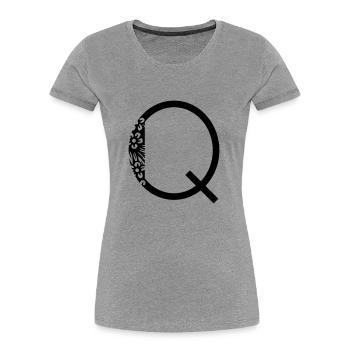 Buchstabe Q - Frauen Premium Bio T-Shirt - Grau meliert - Vorne - Mia (176cm)