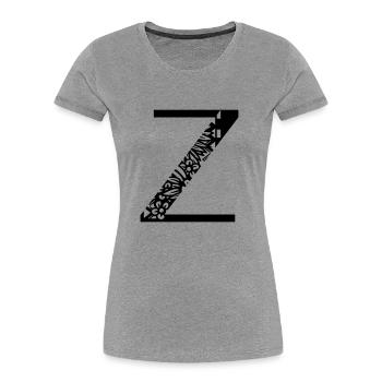 Buchstabe Z - Frauen Premium Bio T-Shirt - Grau meliert - Vorne - Mia (176cm)