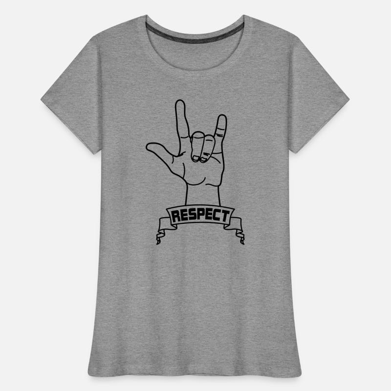 Respect des gestes de la main avec le texte RESPECT T-shirt bio Premium Femme