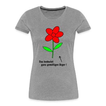 Flower Anger - Women's Premium Organic T-Shirt - heather grey - Front - Mia (176cm)